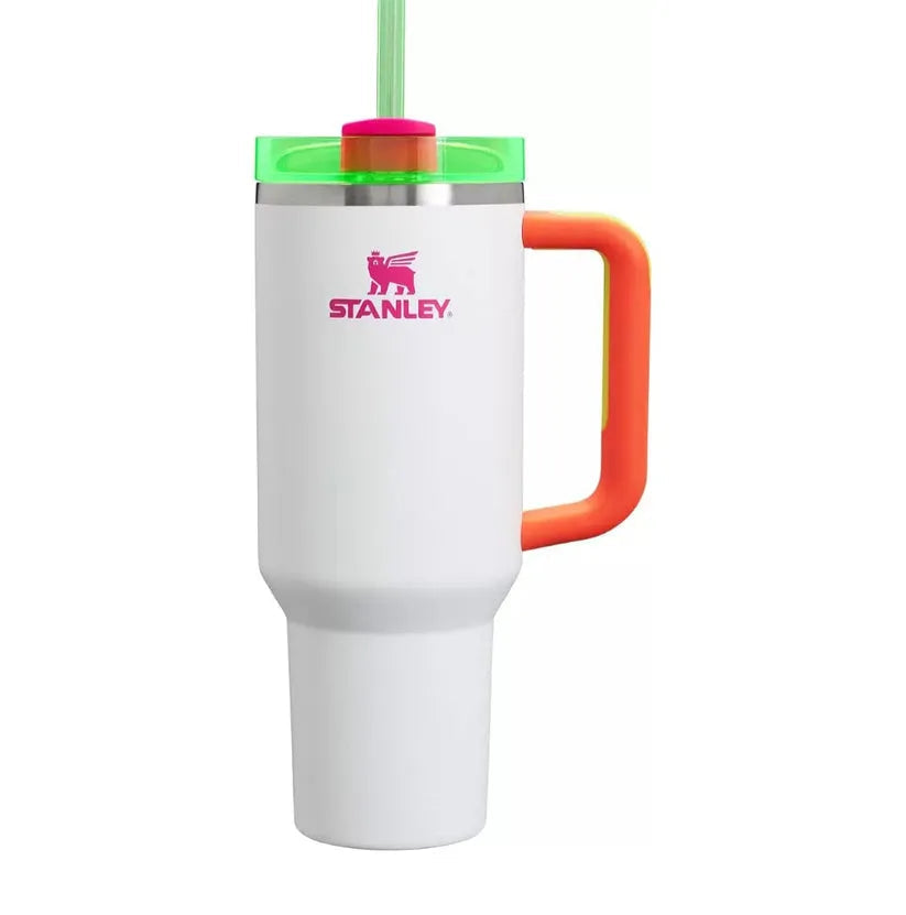 Premium Stanley-Quencher H2.0 Flowstate Stainless Steel 40 OZ Vacuum Insulated Cup, Tumbler, Mug with Lid -Stainless Steel - BPA free
