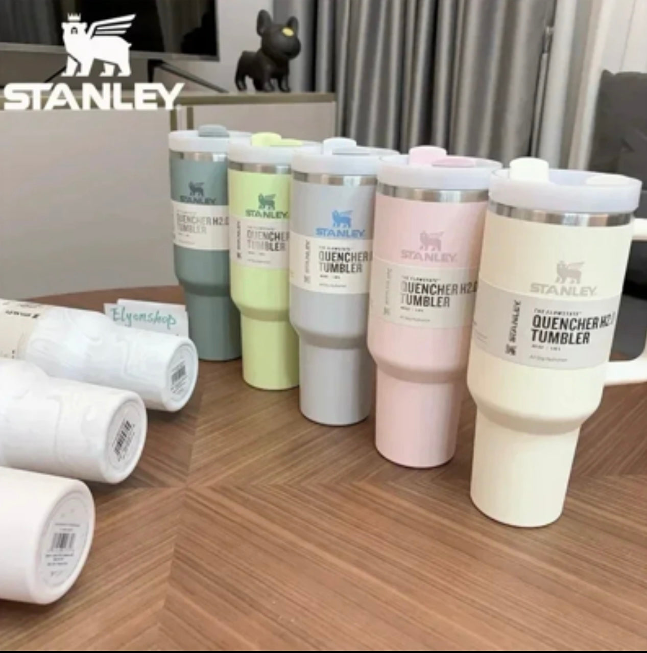 Premium Stanley-Quencher H2.0 Flowstate Stainless Steel 40 OZ Vacuum Insulated Cup, Tumbler, Mug with Lid -Stainless Steel - BPA free