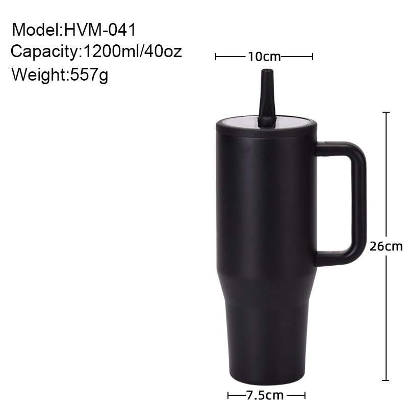 Tumbler, Mug 40 Oz Handle and Nozzle Straw Lid, Insulated Reusable Stainless Steel Travel Mug Keeps Drinks Cold up to 34 Hours