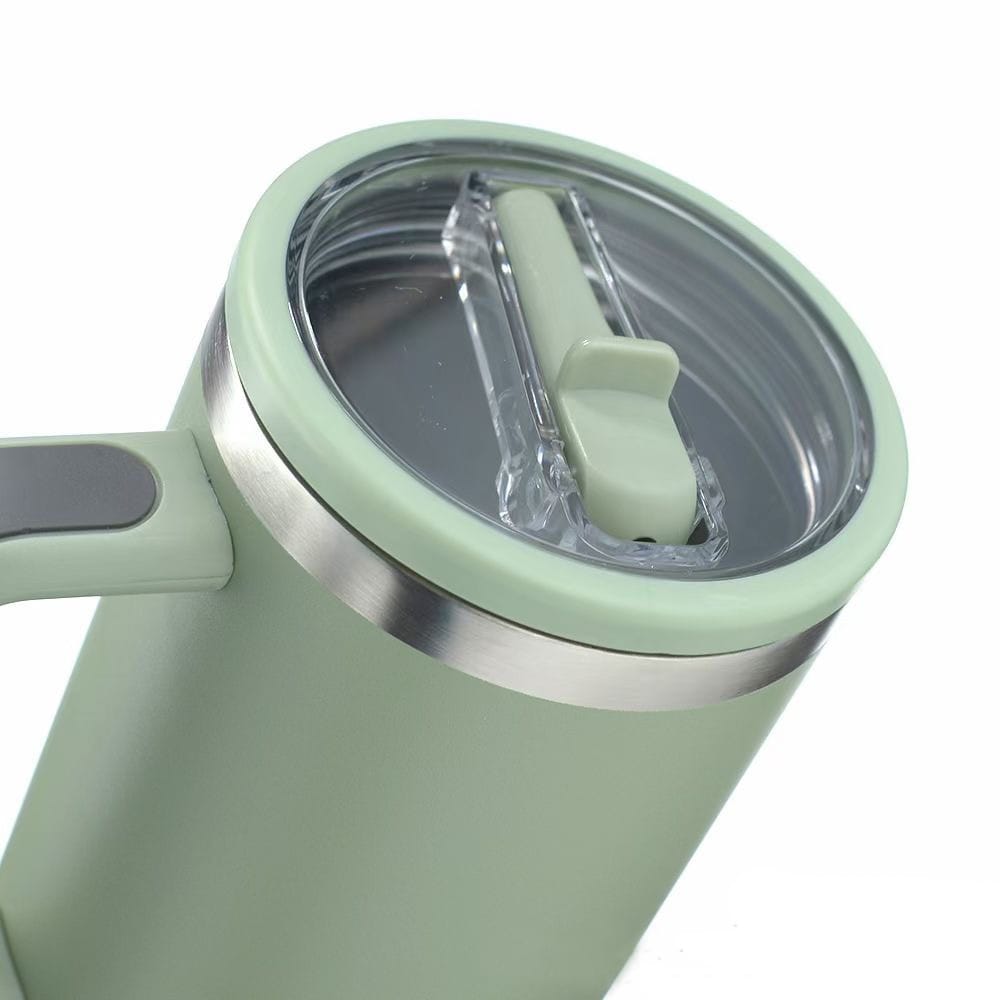 Tumbler, Mug 40 Oz Handle and Nozzle Straw Lid, Insulated Reusable Stainless Steel Travel Mug Keeps Drinks Cold up to 34 Hours