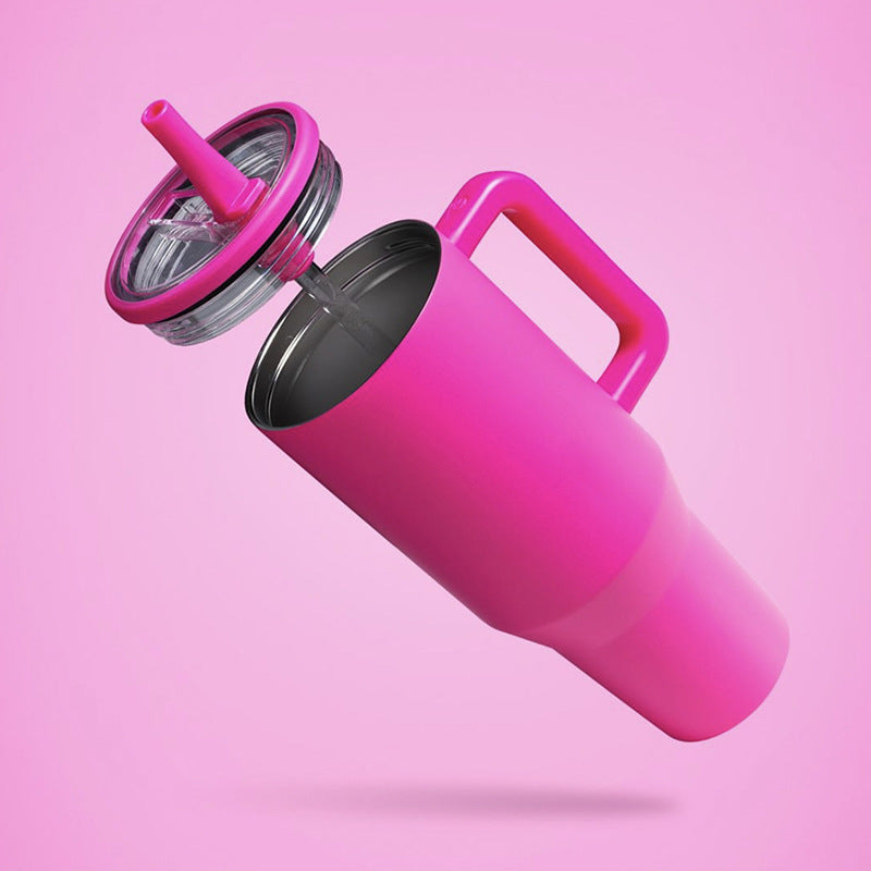 Tumbler, Mug 40 Oz Handle and Nozzle Straw Lid, Insulated Reusable Stainless Steel Travel Mug Keeps Drinks Cold up to 34 Hours