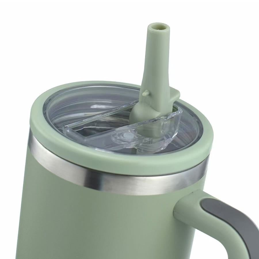 Tumbler, Mug 40 Oz Handle and Nozzle Straw Lid, Insulated Reusable Stainless Steel Travel Mug Keeps Drinks Cold up to 34 Hours