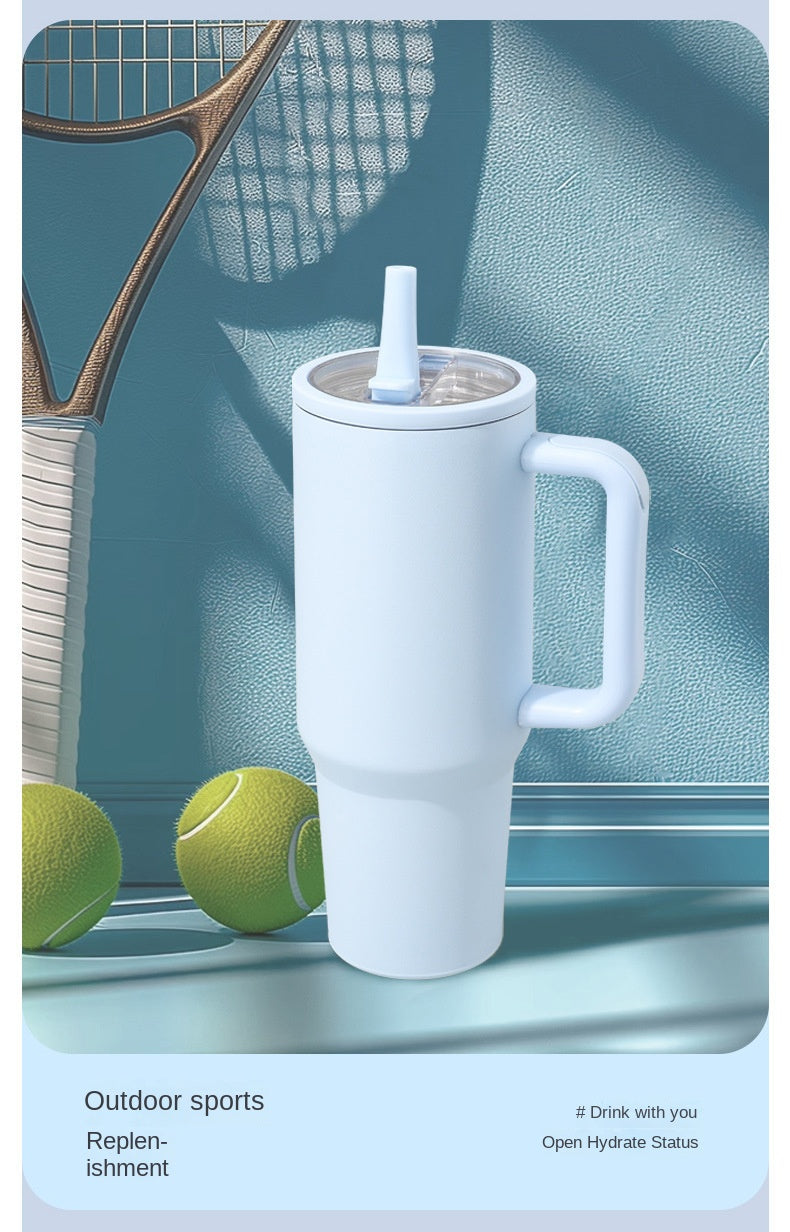 Tumbler, Mug 40 Oz Handle and Nozzle Straw Lid, Insulated Reusable Stainless Steel Travel Mug Keeps Drinks Cold up to 34 Hours