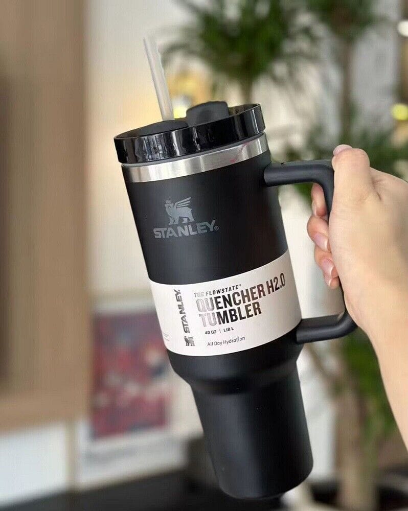 Premium Stanley-Quencher H2.0 Flowstate Stainless Steel 40 OZ Vacuum Insulated Cup, Tumbler, Mug with Lid -Stainless Steel - BPA free