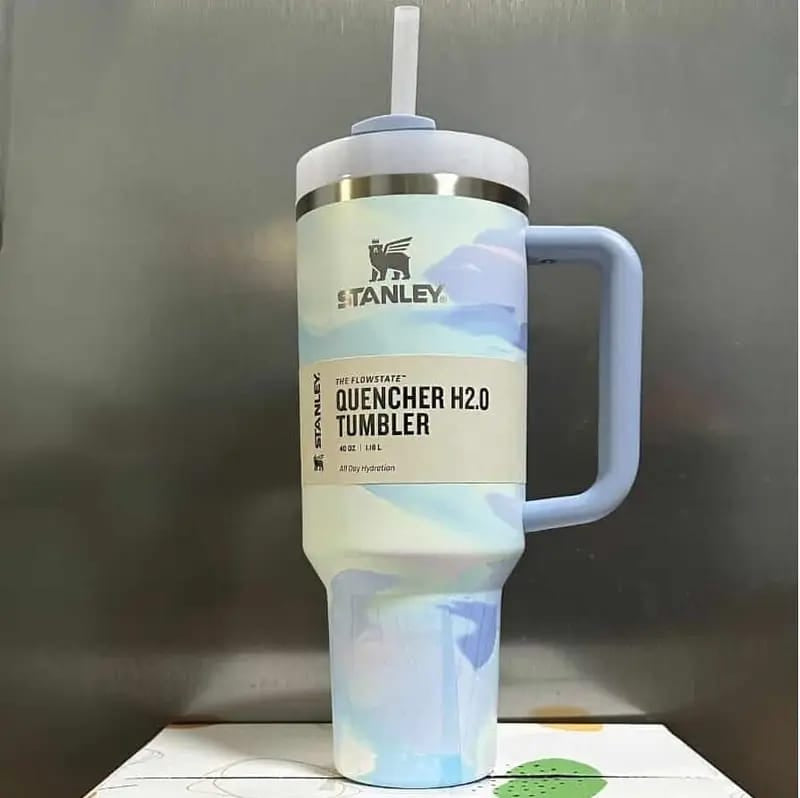 Premium Stanley-Quencher H2.0 Flowstate Stainless Steel 40 OZ Vacuum Insulated Cup, Tumbler, Mug with Lid -Stainless Steel - BPA free
