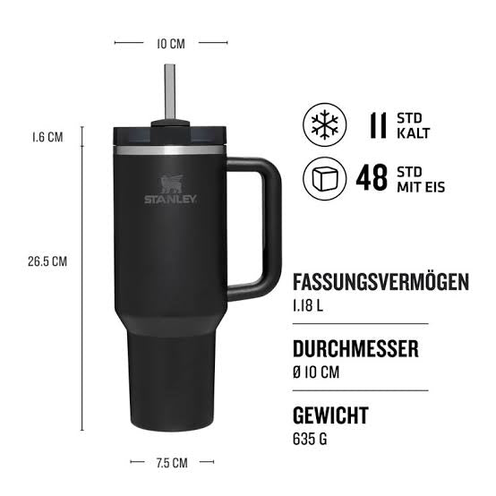 Premium Stanley-Quencher H2.0 Flowstate Stainless Steel 40 OZ Vacuum Insulated Cup, Tumbler, Mug with Lid -Stainless Steel - BPA free