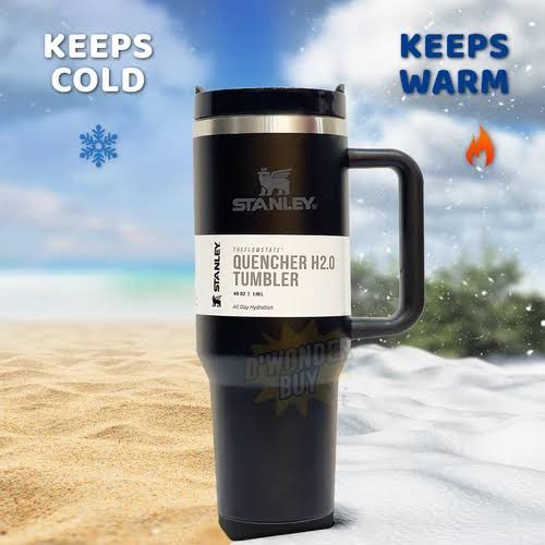 Premium Stanley-Quencher H2.0 Flowstate Stainless Steel 40 OZ Vacuum Insulated Cup, Tumbler, Mug with Lid -Stainless Steel - BPA free