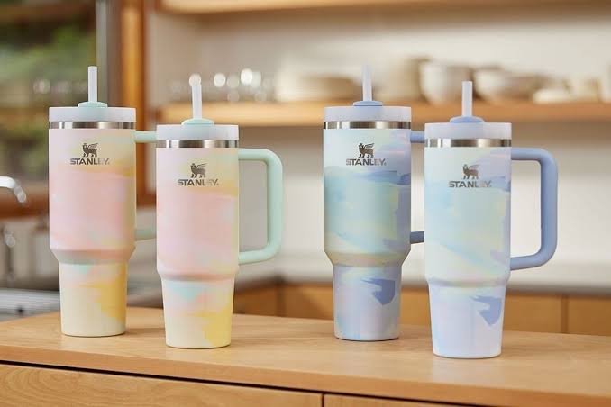Premium Stanley-Quencher H2.0 Flowstate Stainless Steel 40 OZ Vacuum Insulated Cup, Tumbler, Mug with Lid -Stainless Steel - BPA free