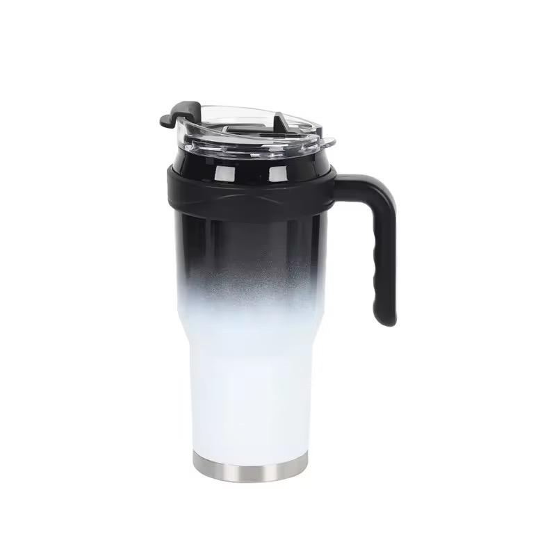 1200ml Insulated Tumbler with Handle & Straw | Hot & Cold 11H/7H